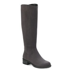 STYLE & COMPANY Womens Gray Graciee Round Toe Block Heel Zip-Up Riding Boot 8 M